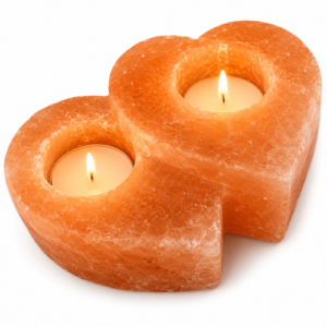 Double Heart Salt Candle Holder