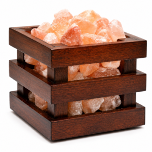 Wooden Basket Salt Lamp